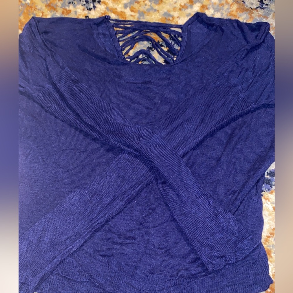 Blue long sleeve with a open back